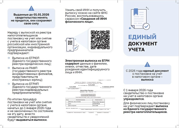 С 2026 года единым документом о постановке на учет в налоговом органе станет выписка С 2026 года единым документом о постановке на учет в налоговом органе станет выписка